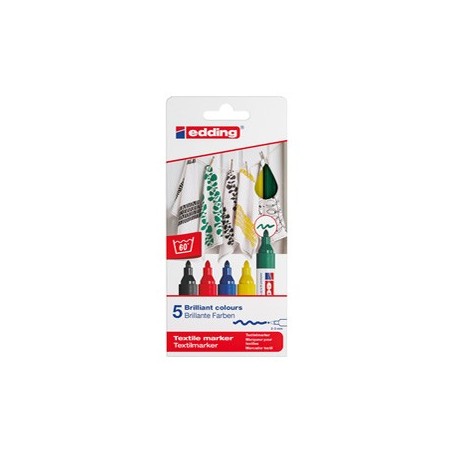 ASTUCCIO 5 MARCATORE EDDING 4500 COL.ASS. PT 2-3MM PER TESSUTO - E-4500/5S-000
