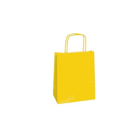 25 SHOPPERS CARTA KRAFT 22X10X29CM TWISTED GIALLO - 37276