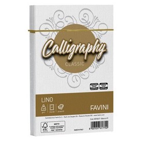 25 BUSTE CALLIGRAPHY LINO 120GR 120X180MM BIANCO FAVINI - A570617