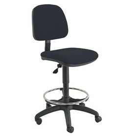 SEDIA ALTA TECNIGRAFO ESOS E4S NERA CON POGGIAPIEDI E RUOTE - EOE4S/EN
