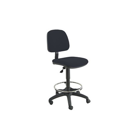 SEDIA ALTA TECNIGRAFO ESOS E4S NERA CON POGGIAPIEDI E RUOTE - EOE4S/EN