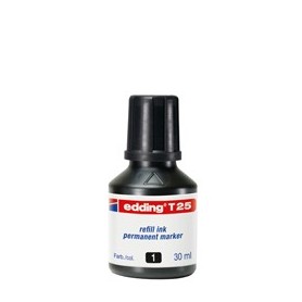 RICARICA INCHIOSTRO PERMANENTE 30ML T25 NERO EDDING - E-T25 001