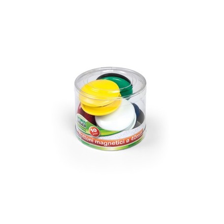 BARATTOLO 10 MAGNETI TONDI Ã 40MM COLORI ASS. ART.2142 - 2142