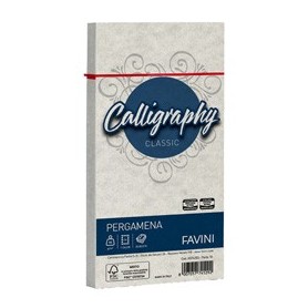 25 BUSTE CALLIGRAPHY PERGAMENA 110X220MM 90GR PERLA FAVINI - A574203