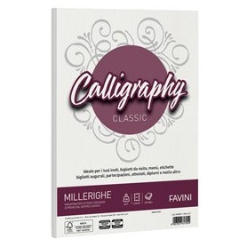 CARTA CALLIGRAPHY MILLERIGHE 100GR A4 50FG BIANCO 01 FAVINI - A690224