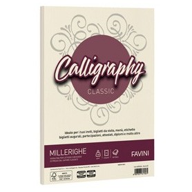 CARTA CALLIGRAPHY MILLERIGHE 100GR A4 50FG AVORIO 02 FAVINI - A69Q224