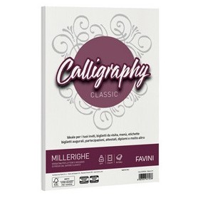 CARTA CALLIGRAPHY MILLERIGHE 200GR A4 50FG BIANCO 01 FAVINI - A690324