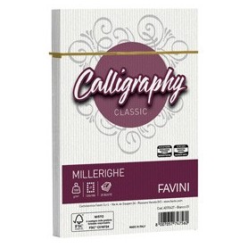 25 BUSTE CALLIGRAPHY MILLERIGHE 120X180MM 100GR 01 BIANCO - A570427