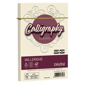 25 BUSTE CALLIGRAPHY MILLERIGHE 120X180MM 100GR 02 AVORIO - A57Q427