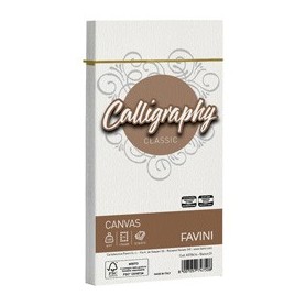 25 BUSTE CALLIGRAPHY CANVAS 110X220MM 100GR 01 BIANCO - A570414