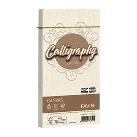 25 BUSTE CALLIGRAPHY CANVAS 110X220MM 100GR 02 AVORIO - A57Q414