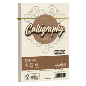 25 BUSTE CALLIGRAPHY CANVAS 120X180MM 100GR 02 AVORIO - A57Q417
