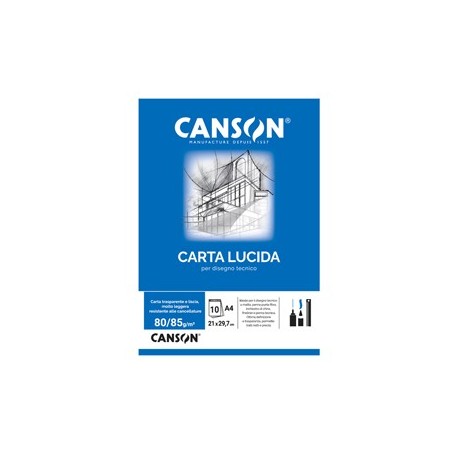 BLOCCO CARTA LUCIDA MANUALE 210X297MM 10FG 80GR CANSON - C200005825