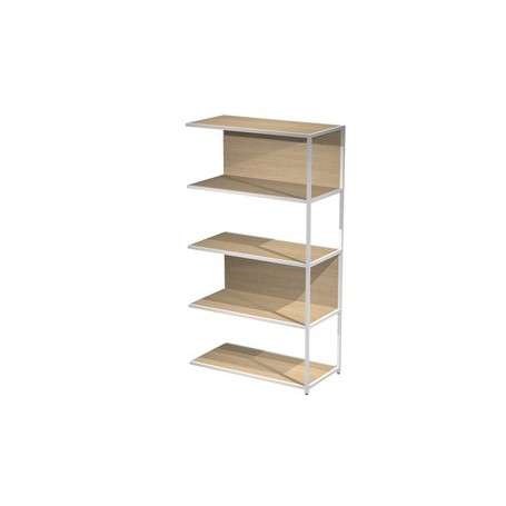 MODULO AGGIUNTIVO LIBRERIA MODULAR 90X44H161CM CON STRUTTURA BIANCO - ROVERE - DOE161S-AN-C