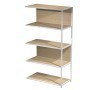 MODULO AGGIUNTIVO LIBRERIA MODULAR 90X44H161CM CON STRUTTURA BIANCO - ROVERE - DOE161S-AN-C