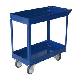 CARRELLO C/RUOTE IN ACCIAIO VERNICIATO BLU 2 RIPIANI 84X41CM H 82CM - TC4102