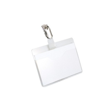 25 PORTANOME TASCA APERTA 60X90MM CLIP IN METALLO DURABLE - 8106-19