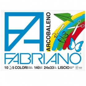 ALBUM ARCOBALENO (24X33CM) FG 10 140GR 5 COLORI FABRIANO - 44312433 (VENDUTO IN CONFEZIONE DA 10 PZ)