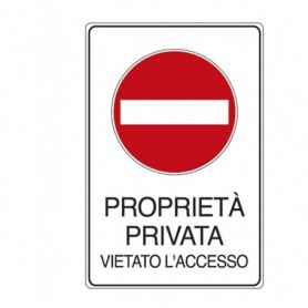 CARTELLO ALLUMINIO 30X20CM 'PROPRIETA' PRIVATA VIETATO L'ACCESSO' - 5613K