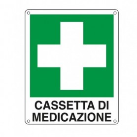 CARTELLO ALLUMINIO 16X21CM 'CASSETTA DI MEDICAZIONE' - E20113W