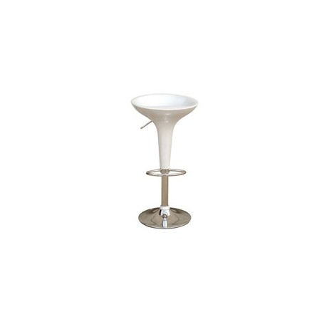 SGABELLO BAR IN ABS E ACCIAIO H55/78CM BIANCO - HC148W
