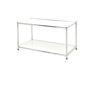 LIBRERIA 2 RIPIANI ACCIAIO/BIANCO 80X40CM - H40