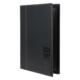 PORTA MENU' A4-24X34CM NERO TRENDY CON 1 INSERTO DOPPIO - MC-TRA4-BL
