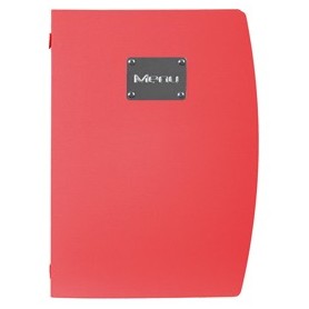 PORTA MENU' A4-24X34CM ROSSO RIO CON 1 INSERTO DOPPIO - MC-RCA4-RD