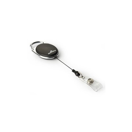 10 CHIOCCIOLE YO-YO STYLE NERO CON FILO RETRATTILE X PORTABADGE DURABLE - 8324-01