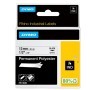 NASTRO POLIESTERE PERMANENTE 12MM X 5.5MT NERO SU BIANCO 18483 RHINO - S0718210