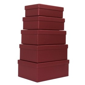 SET 5 SCATOLE REGALO IN CARTONE FANTASIA BURGUNDY - HK-42
