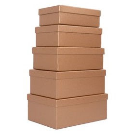 SET 5 SCATOLE REGALO IN CARTONE FANTASIA CARAMEL - HK-44
