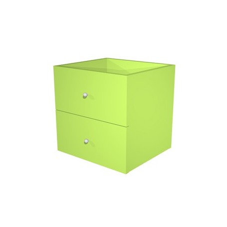 CASSETTIERA 2CASS. VERDE NEON PER LIBRERIA RAINBOW - 2C MAXC/V