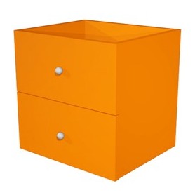 CASSETTIERA 2CASS. ARANCIONE PER LIBRERIA RAINBOW - 2C MAXC/O