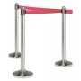 1 COLONNINA SEGNAPERCORSO CROMATA CON NASTRO ROSSO 210CM SECURIT - RS-RT-RVS-RD-SET