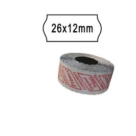 PACK 10 ROTOLI 1000 ETICH. 26X12MM ONDA BIANCO PERM. PRINTEX - 2612SBP10