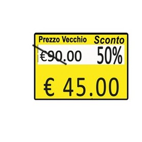 PACK 10 ROTOLI 600 ETICH. 26X19MM "TAGLIO PREZZO..." GIALLO REMOV. PRINTEX - B10/2619/CRGSTS
