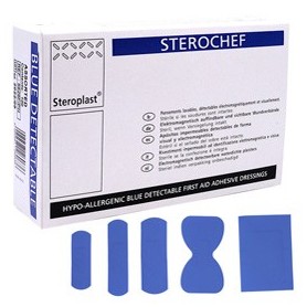 SCATOLA 100 CEROTTI ASSORT. IN 5 MISURE BLU DETECTABLE - CER049