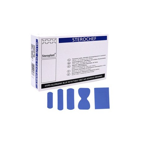 SCATOLA 100 CEROTTI ASSORT. IN 5 MISURE BLU DETECTABLE - CER049