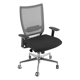 POLTRONA SEMIDIREZIONALE COT XL (150KG) NERO E RETE GRIGIA - COTXL-N