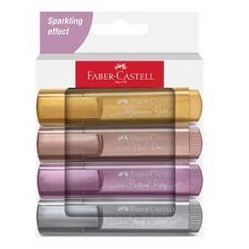 ASTUCCIO 4 EVIDENZIATORI TEXTLINER 46 COLORI ASSORTITI METALLIC FABER CASTELL - 254674