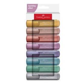 ASTUCCIO 8 EVIDENZIATORI TEXTLINER 46 COLORI ASSORTITI METALLIC FABER CASTELL - 254678