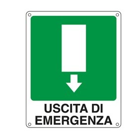 CARTELLO ALLUMINIO 25X31CM 'USCITA DI EMERGENZA' - 20107X