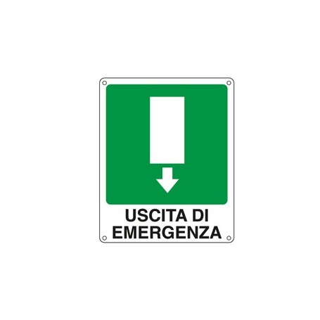 CARTELLO ALLUMINIO 25X31CM 'USCITA DI EMERGENZA' - 20107X