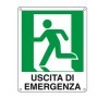 CARTELLO ALLUMINIO 25X31CM 'USCITA DI EMERGENZA A SX' - E20105X