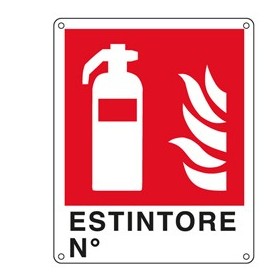 CARTELLO ALLUMINIO 25X31CM 'ESTINTORE NÂ°'' - E20150X
