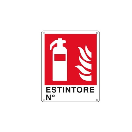 CARTELLO ALLUMINIO 25X31CM 'ESTINTORE NÂ°'' - E20150X