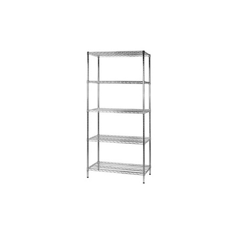 SCAFFALE 5 RIPIANI IN ACCIAIO CROMATO 60X90CM - H200CM ARCHIMEDE KIT ROBUSTO - 5X609020