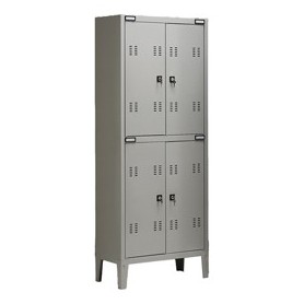ARMADIO SPOGLIATOIO METALLO A 4 POSTI 70X35CM H180CM GRIGIO - B2+2 G