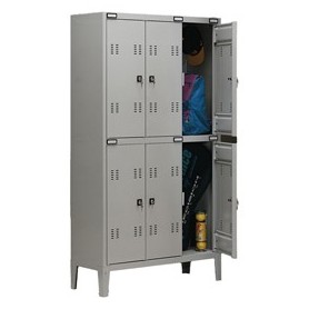 ARMADIO SPOGLIATOIO METALLO A 6 POSTI 102X35CM H180CM GRIGIO - B3+3 G